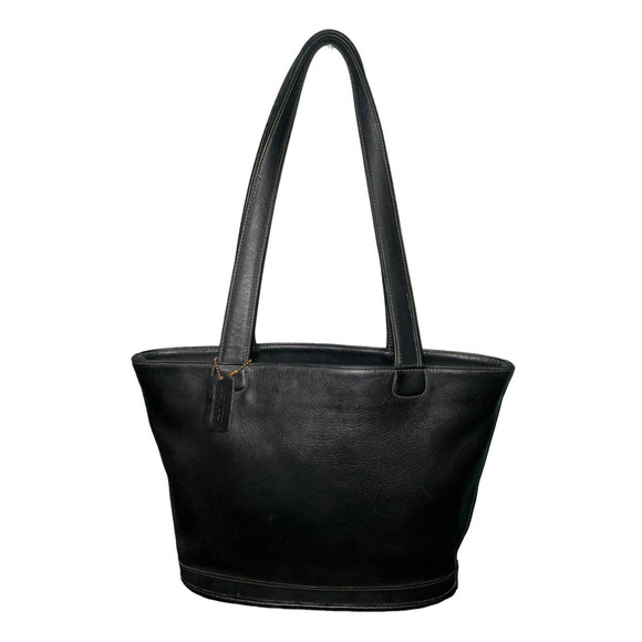 COACH VINTAGE BLACK LEATHER BLEECKER BUCKET BAG 9302 Made in United States - Picture 1 of 16